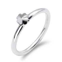 Plain Floral Silver Ring NSR-463